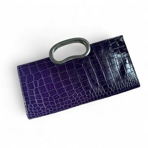 Purple Croc Clutch